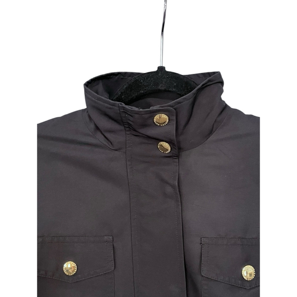 Lauren Ralph Lauren Women's Size Small Black Jacket Raincoat Gold Hardware Lined - Picture 5 of 8